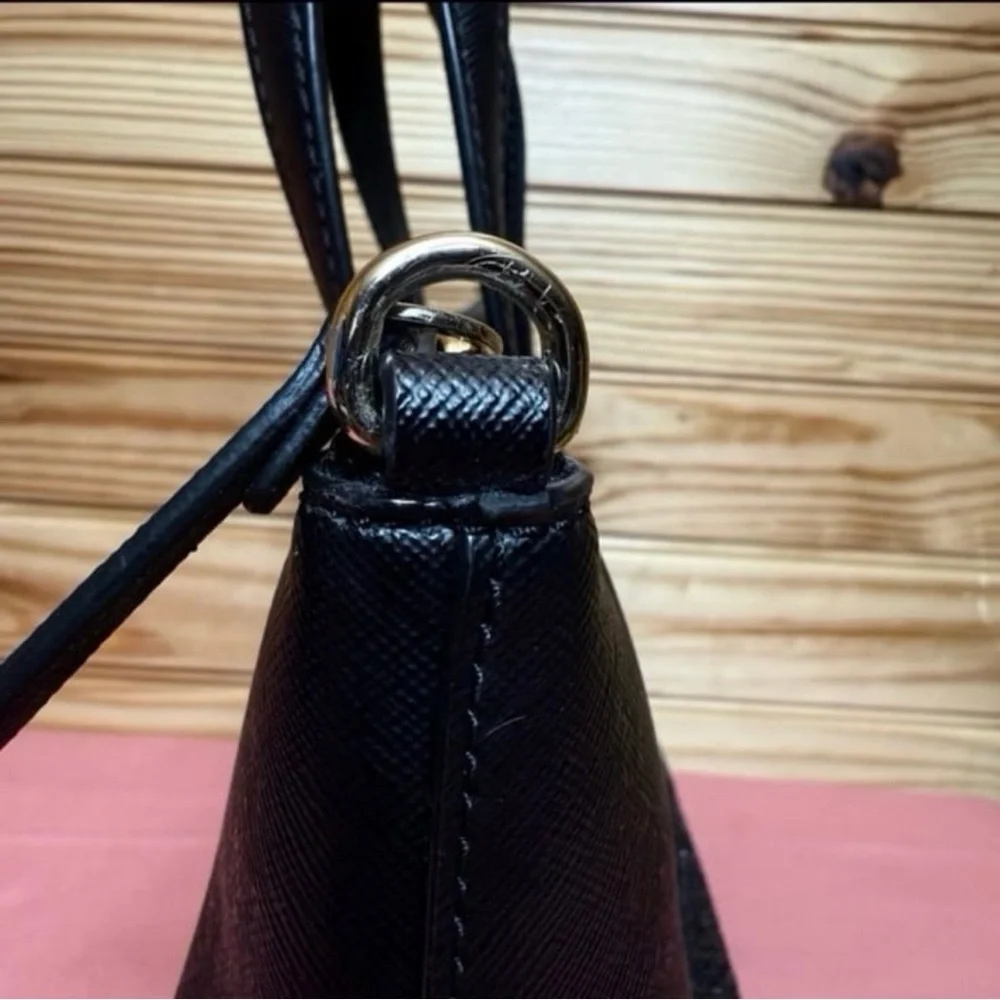 Kate Spade Ina Greta Court Black Glitter sparkle Satchel Mini Tote crossbody